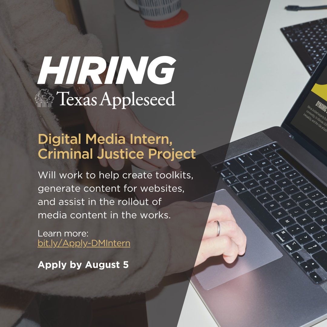 Our Criminal Justice Project is looking for a #DigitalMedia Intern! If you think you may not have the right experience, still apply - we'll give you the tools to succeed. Applications close this coming Monday, August 5.
bit.ly/Apply-DMIntern