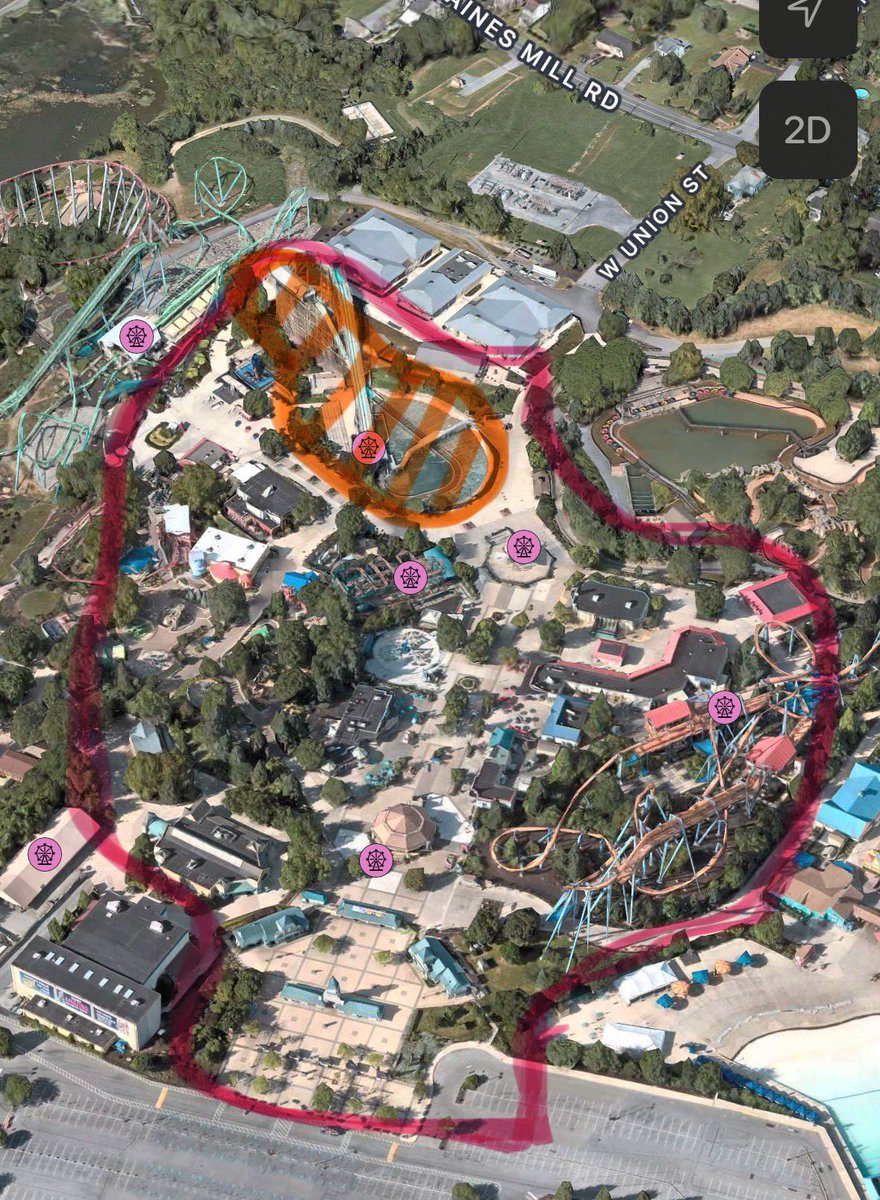 NewsPlusNotes's tweet photo. @commonmodechonk WWL alone is a huge opportunity. I’d say in the summer 50% (or more) of visitors never go beyond the area in pink during their visit (after visiting WWK of course). In that regard, WWL in orange could be a huge new themed area like we’ve been seeing from the company. https://t.co/zEgjCqi7GP