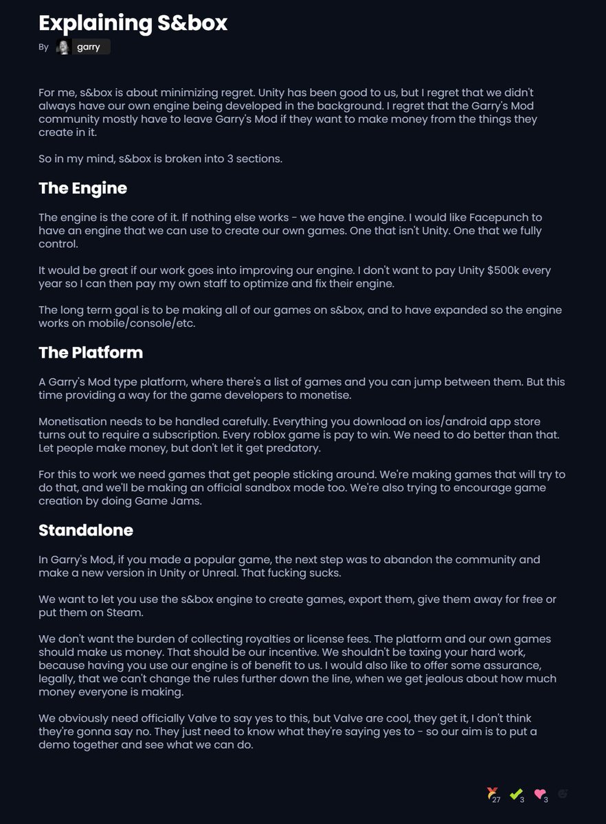 garrynewman's tweet image. I had to make a blog explaining what @s8box  is, because no-one else knew. Can read more here: sbox.game/news/july-upda…