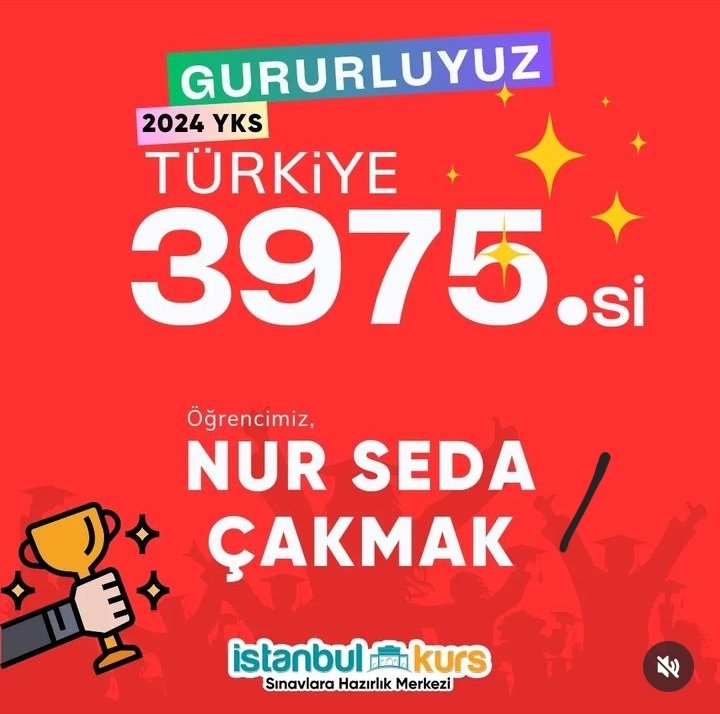 2024 YKS sonuçlarına göre Türkiye Geneli sıralamada 3975. Olan öğrencimiz Nur Seda ÇAKMAK'ı tebrik eder başarılarının devamını dileriz👏

#bursakurs #bursasınav #sınavahazırlık #bursalise #sınavbursa #bursalgs #bursayks #bursatyt #bursaayt #bursadeneme #istanbuldershanesi