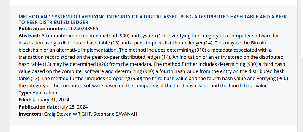 cryptorebel_SV's tweet photo. Interesting development, since this tweet on July 19th, a new patent filing has been made public as of July 25th which is a continuation of the SPV patent from 2022.
Only #BSV #Bitcoin scales using Dr. Satoshi's SPV concept: https://t.co/nmozXTRFmi