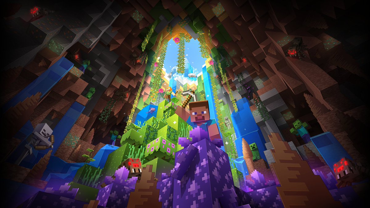 gaspoweredpick's tweet photo. What are some of the best areas you've found while exploring after Caves & Cliffs fully came out? #Minecraft #CavesAndCliffs https://t.co/Y2Hc6Fx6Qq