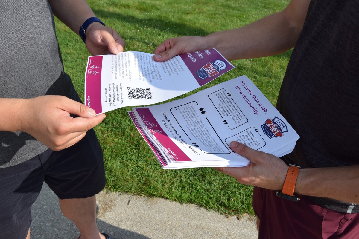 CUPE 2361 members – caretaking, landscape services and trades workers at Western University – struggle with an understaffing crisis caused by low wages and high workloads. There are not enough support staff to provide high-quality services in residences, classrooms, offices, labs