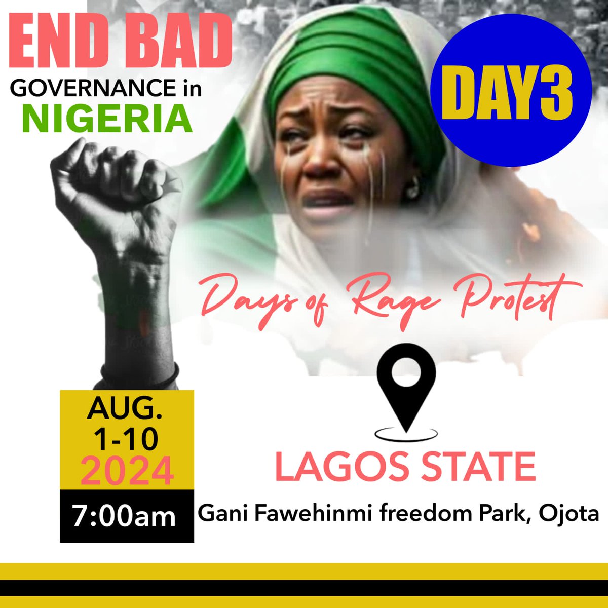 TIBmovement's tweet photo. Protest Continues Tomorrow!

#EndBadGovernanceInNigeria https://t.co/hSZY27myvF