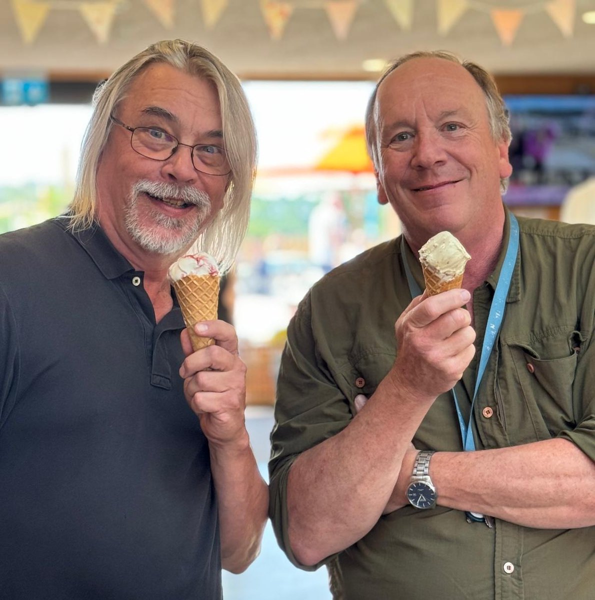A well earned post TX ice cream thanks to <a href="/williamsdenplay/">William's Den</a> in East Yorkshire.  @Iamwillbest presenting ably assisted by 6 year old Harry.  <a href="/audiooxide/">Steve Hoy</a> on sound for <a href="/thismorning/">This Morning</a>