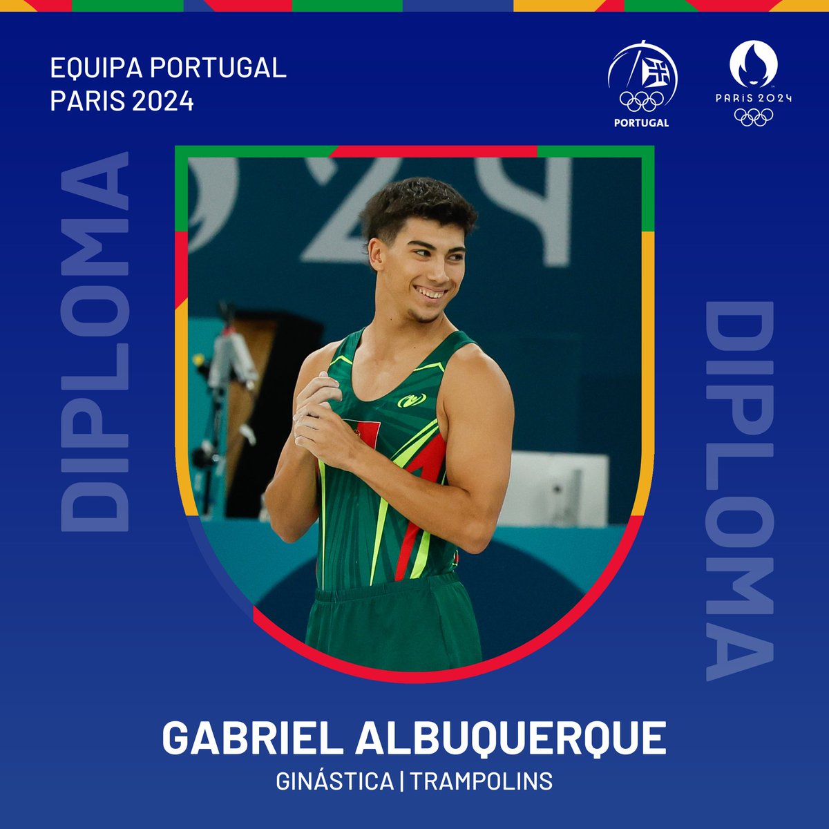 𝐃𝐈𝐏𝐋𝐎𝐌𝐀 𝐎𝐋𝐈́𝐌𝐏𝐈𝐂𝐎! 🇵🇹👏

Gabriel Albuquerque foi 5.º classificado na final de Trampolins da Ginástica e conquistou o sexto diploma para a #EquipaPortugal! 🙌

#AllezPortugal #Paris2024
