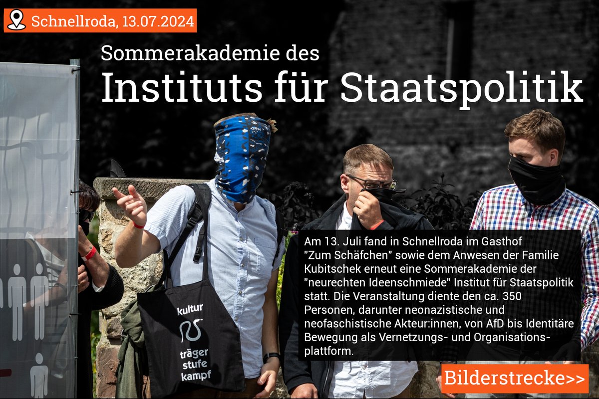 recherchenorth's tweet photo. Faschistoides Stelldichein mit der #AfD in #Schnellroda - Teil 2

Am 13./14. Juli fand beim #InstitutfürStaatspolitik die sog. #Sommerakademie statt. Wir stellen zusätzlich zum veröffentlichten Video eine Bilderstrecke der Veranstaltung zur Verfügung: https://t.co/2mReQXnSvt https://t.co/J1zc0DiQvz