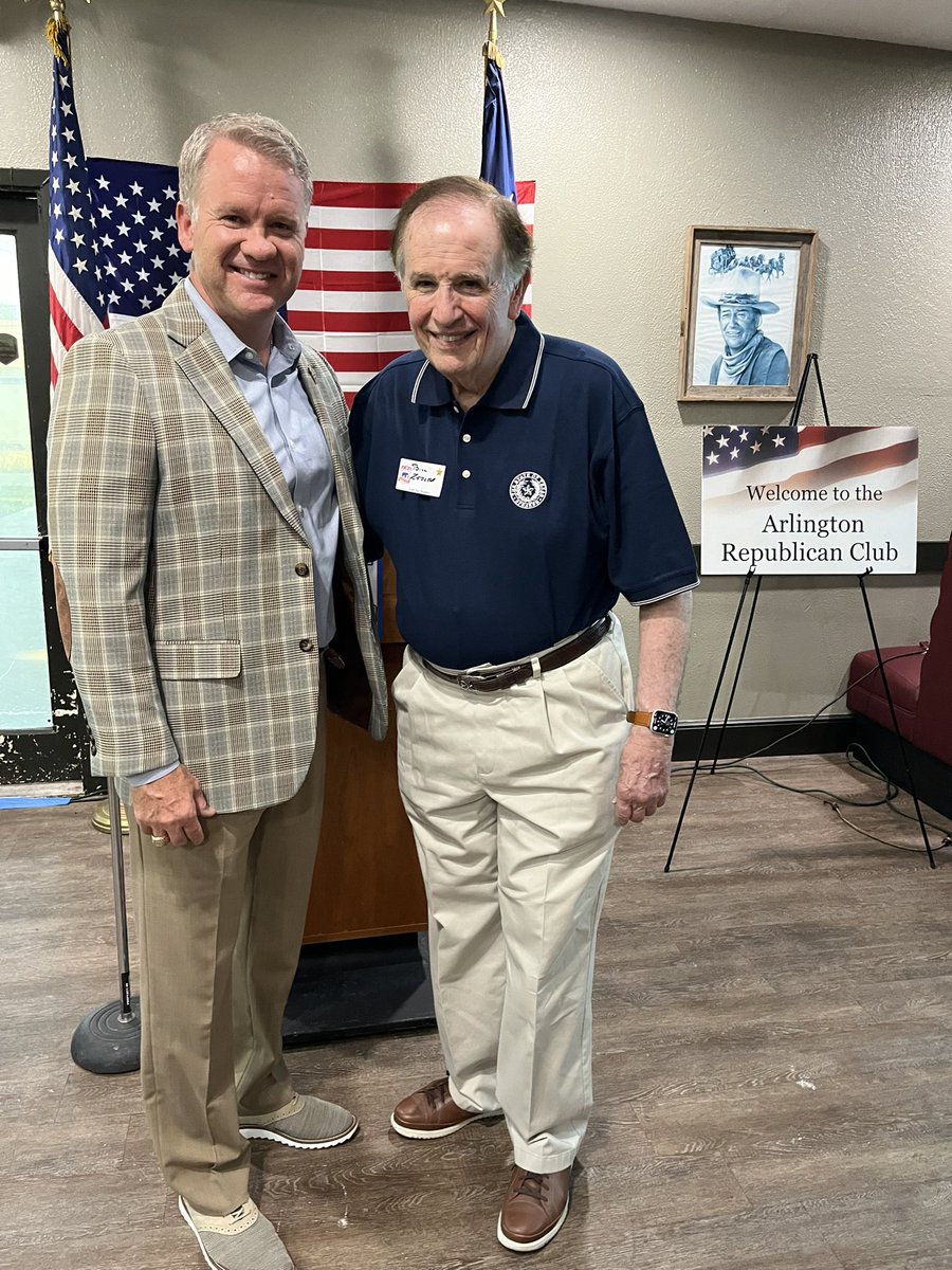 DavidCookTexas's tweet photo. I was happy to join the Arlington Republican Club to speak on "Election Integrity: Voter Convenience vs. Voter Privacy" yesterday evening! Always great to run into my Texas House predecessor, @Bill_Zedler, as well as @rbarnesGOP, William Knight, and @EMorrisTX! #KeepTarrantRed https://t.co/Z9qT6zeveh