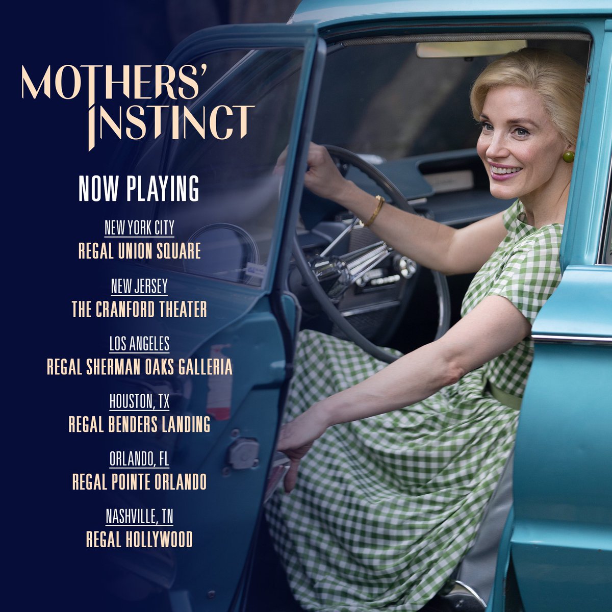 #MothersInstinct now playing in these select US theaters!!