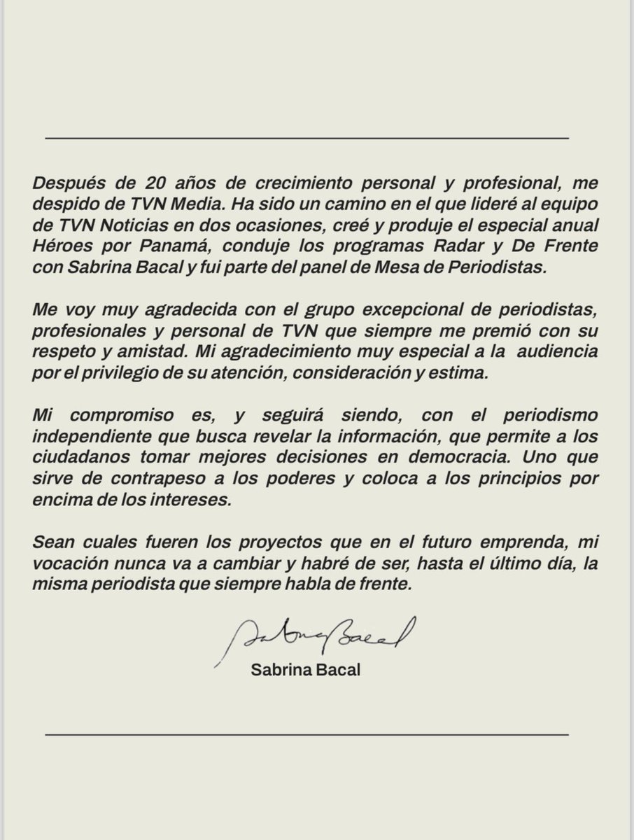 Queridos amigos, Hoy me despedí de Mesa de Periodistas. Este domingo será mi último De Frente. 
¡Gracias por estos 20 años! Viene más.