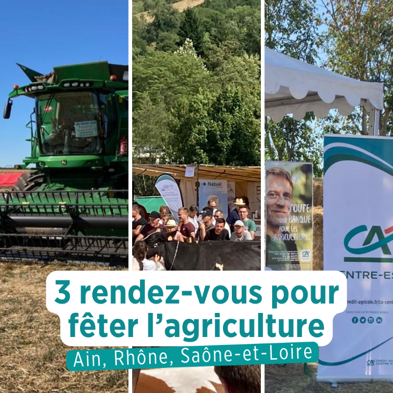 ca_centrest's tweet photo. 🚜 Envie de découvrir le monde agricole ? Rejoignez-nous lors des fêtes de l'agriculture à Curbigny (71), Treffort (01) et Pomeys (69) organisées par les @JeunesAgri ! De nombreuses animations sont au programme : marché de producteurs, animations enfants, stands, expositions,…
