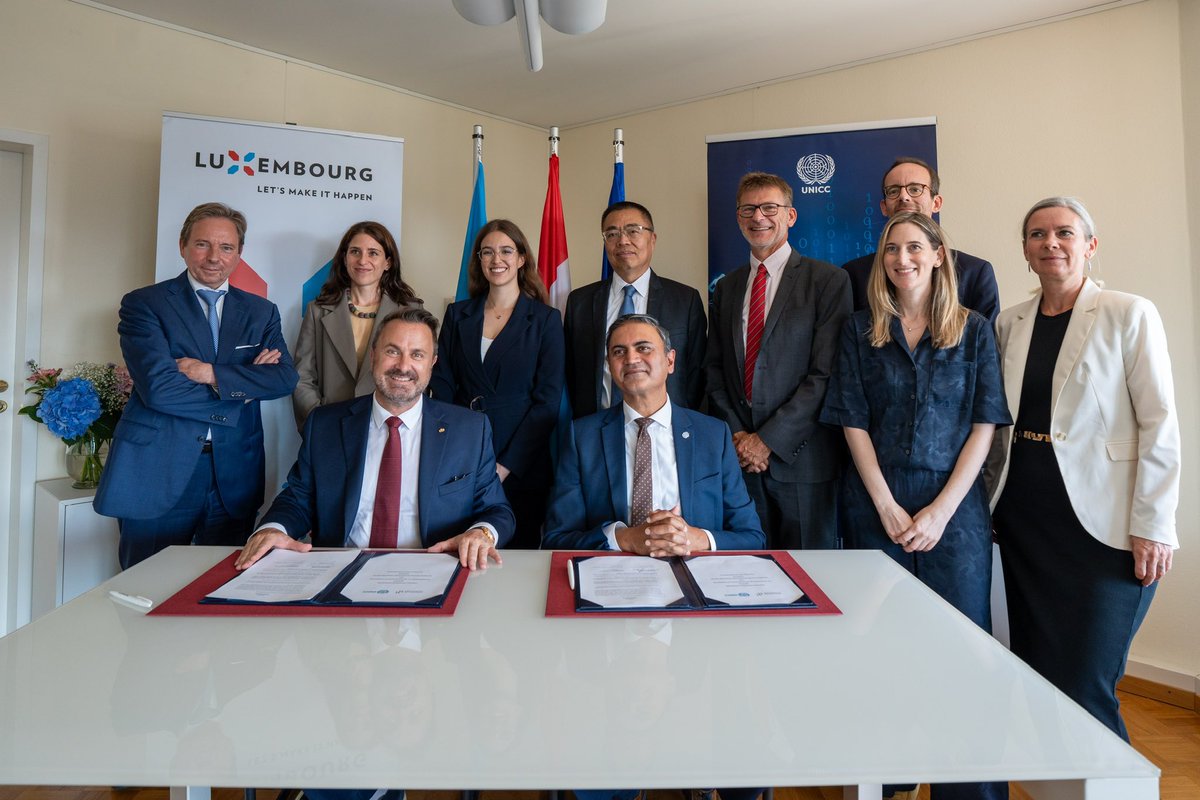 Proud to sign the 1st strategic partnership framework between 🇱🇺 &amp; <a href="/unicc_ict/">UNICC</a>! This step enhances #UNICC's cybersecurity &amp; tech capabilities, boosting digital solutions for development challenges. 🇱🇺 is thrilled to lead in providing high-performance computing to the UN family.