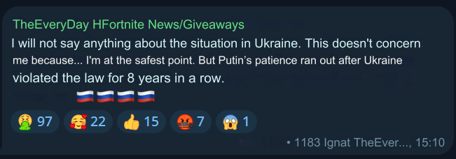 Farrew_one's tweet photo. @TheEveryDay31 @xoLynxyy This man supported Russia in the war with Ukraine. No unblocking of the channel. https://t.co/NPpK0jEBCP
