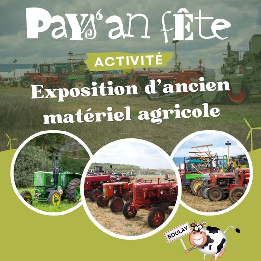 À ne pas manquer à Pays'an Fête : L'exposition d'ancien matériel agricole ! 

Que vous soyez passionné d'agriculture, amateur de mécanique, ou simplement curieux, venez découvrir l'évolution des ces machines d'antan qui ont permis de façonner nos terres !