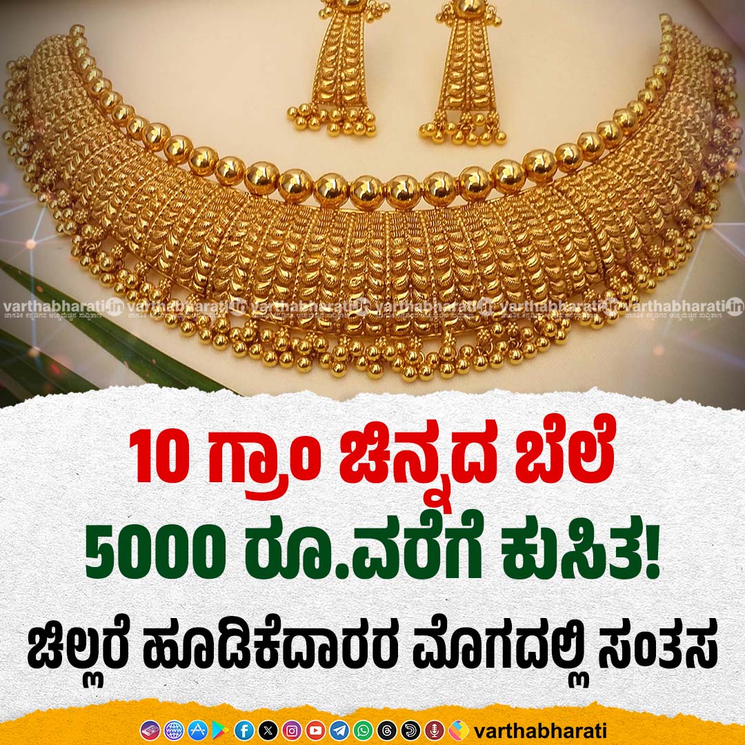 varthabharati's tweet photo. 10 ಗ್ರಾಂ ಚಿನ್ನದ ಬೆಲೆ 5000 ರೂ.ವರೆಗೆ ಕುಸಿತ!
► ಚಿಲ್ಲರೆ ಹೂಡಿಕೆದಾರರ ಮೊಗದಲ್ಲಿ ಸಂತಸ
Click 👉 https://t.co/17eD1j9ulG
#Goldpricesfall #Gold https://t.co/ZCkLrICRxa