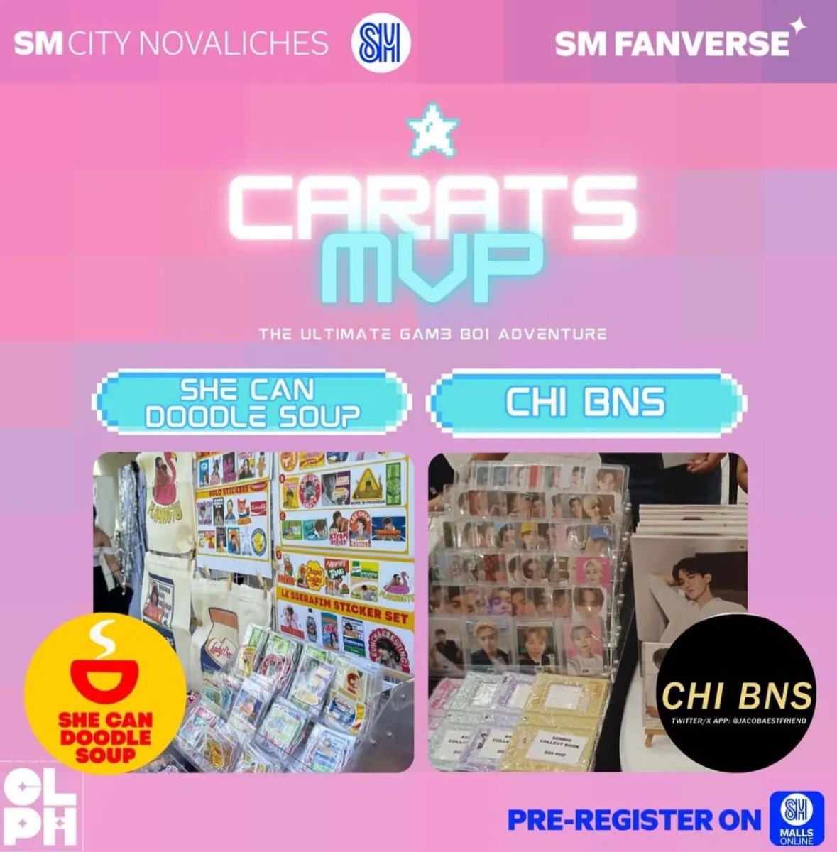 shecandoodles's tweet photo. See you all at the Carats MVP Ultimate Game Boi adventure happening this July 28-29 at SM Novaliches! Keychains and tote bags will be available onsite 🫡 https://t.co/JMzujDvUMu
