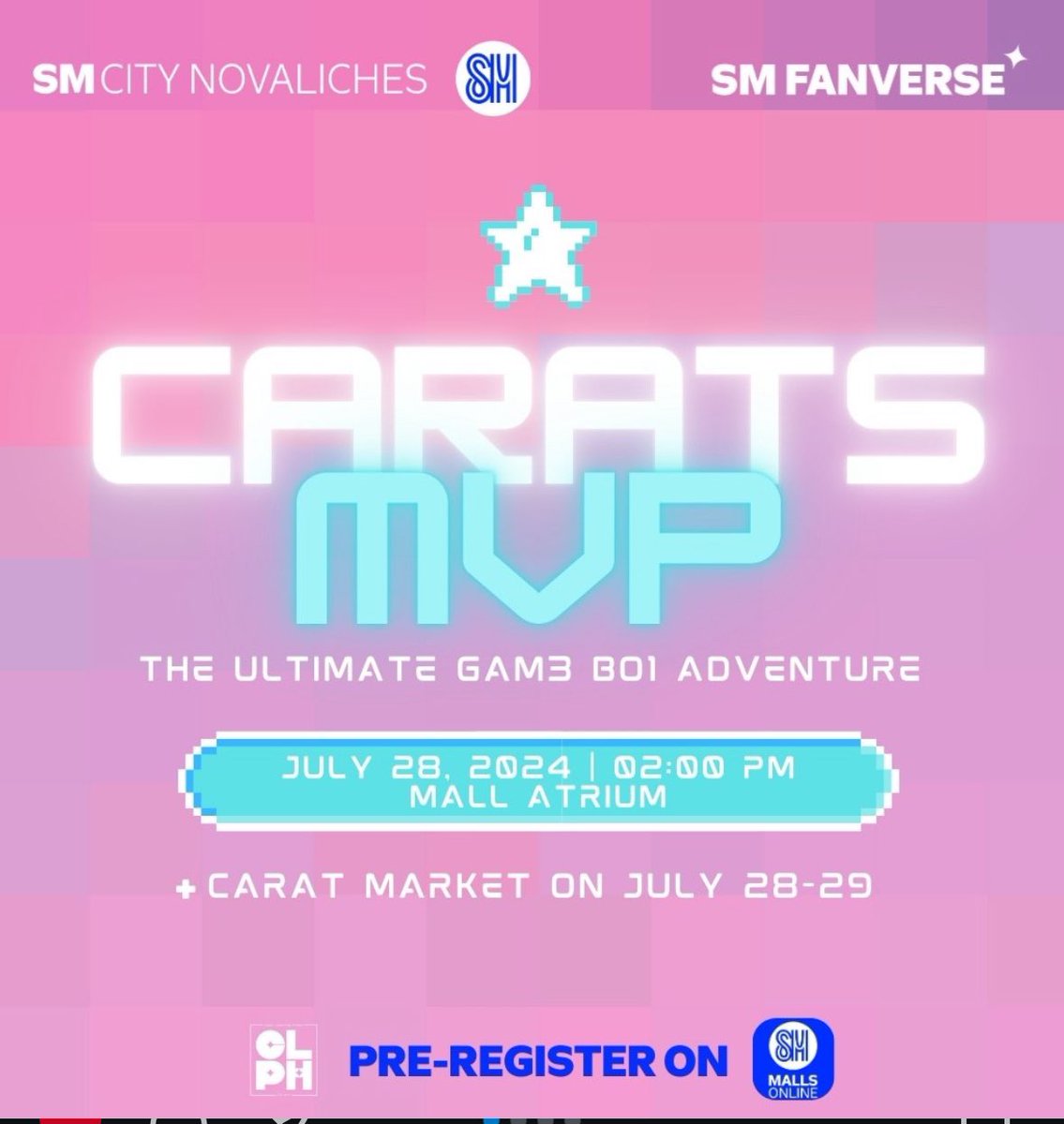See you all at the Carats MVP Ultimate Game Boi adventure happening this July 28-29 at SM Novaliches! Keychains and tote bags will be available onsite 🫡