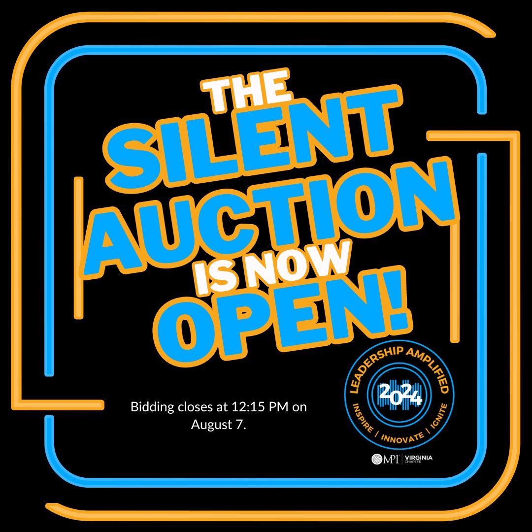 👀 Bidding for the 2024 Annual Conference Silent Auction is now open! We've got some great items thanks to our wonderful partners. Check them out 👉 givebutter.com/c/mpD2Yo/aucti…  #MPIVirginia #MPIVA #MPI #SilentAuction #meetingsandevents #meetingprofs #eventprofs #BidNow