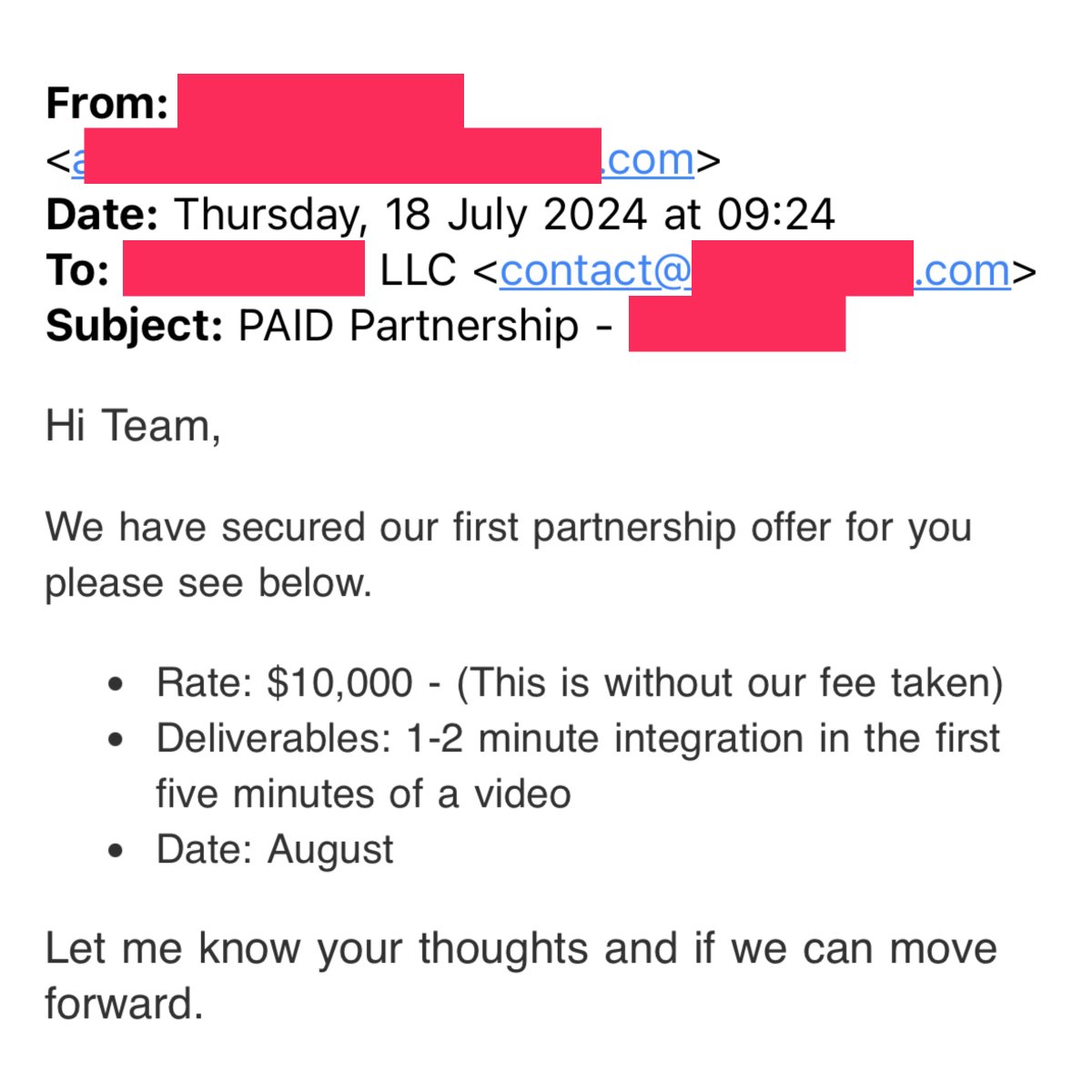 how do I sign sponsorships like these for my branded channels?

I started by simply sending cold emails (repost &amp; comment ‘sponsor’ &amp; I'll DM you a list of 100+ brand emails + my exact outreach template)

now if you already have an established channel, continue reading 👇🏼