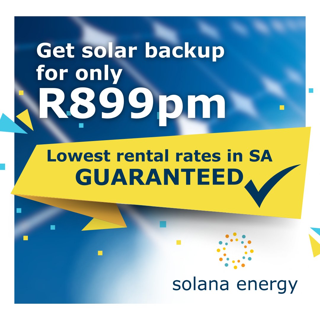Empower your home or business with solar solutions from just R899 pm! Whether it's a rooftop installation or a large-scale project, we offer expert guidance &amp; flexible financing. Get a free solar assessment today! #SolarForHomeAndBusiness #SolanaEnergy #SustainableEnergy