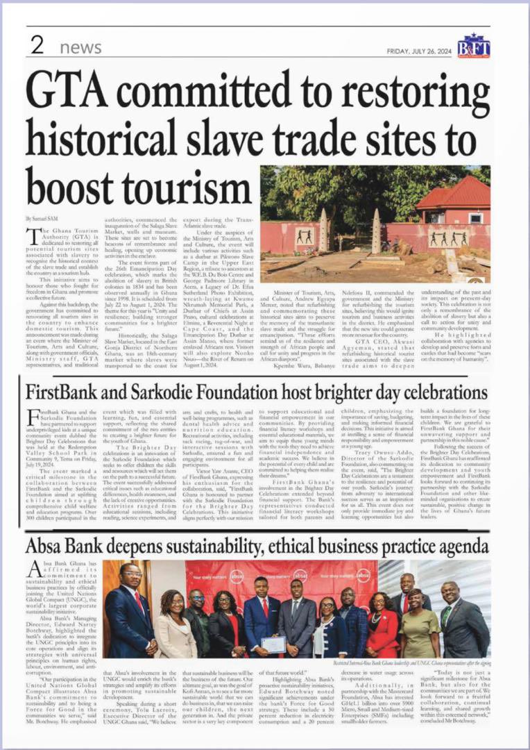 The Sarkodie Foundation's collaborative activity with FirstBank Ghana has been captured in today's papers, Daily Graphic and Business &amp; Financial Times. 

#TheSarkodieFoundation