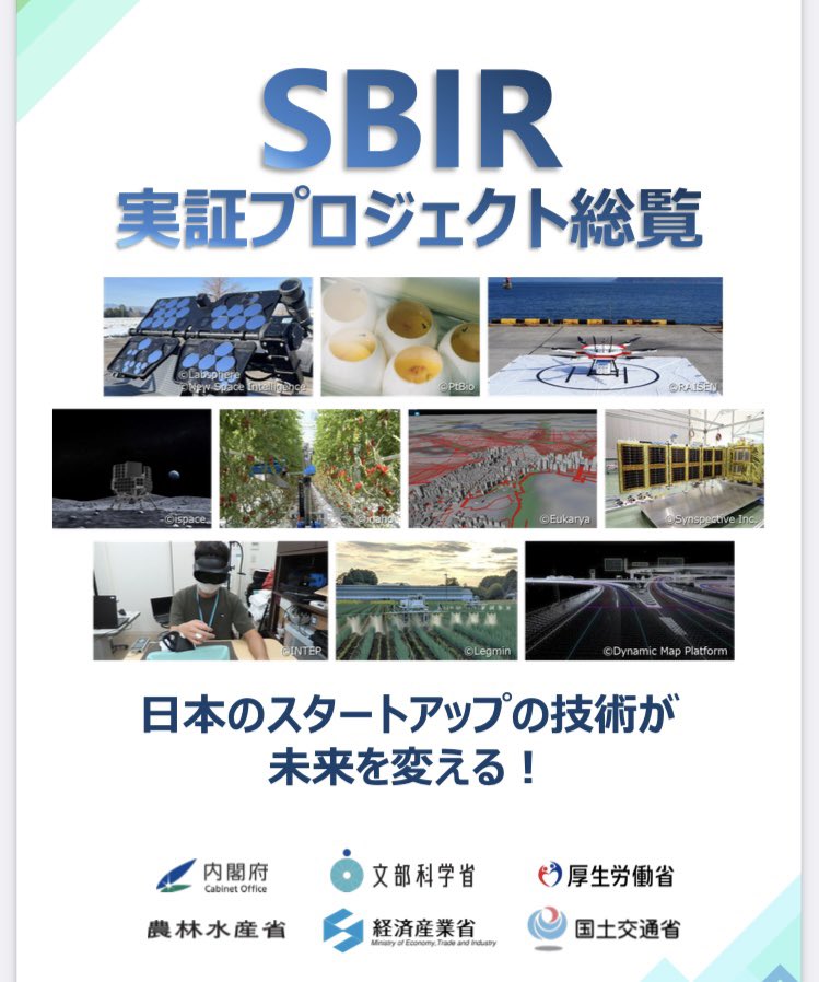 SBIR 実証プロジェクト総覧が出ました！
内閣府、文科省、厚労省、農水省、経産省、国交省の課題解決テーマに対応するスタートアップのチャレンジ。ぜひご覧ください。
sbir.csti-startup-policy.go.jp/phase3fund