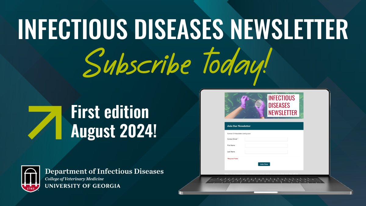 UGA_IDIS's tweet photo. The IDIS newsletter is back in a digital form! 🎉 Sign-up today with this link https://t.co/Z3fyj2QpNI 

You don't want to miss it! #UGAVetMed #VetDawgs https://t.co/mSzkNRmcpM