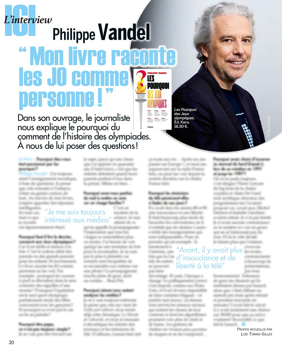 A l'occasion des Jeux Olympiques, <a href="/PhilippeVandel/">Philippe Vandel</a> s'est entretenu avec le magazine Ici Paris pour parler de son livre "Les Pourquoi des Jeux Olympiques" !

➡️ A retrouver en librairie : calmann-levy.fr/livre/les-pour…