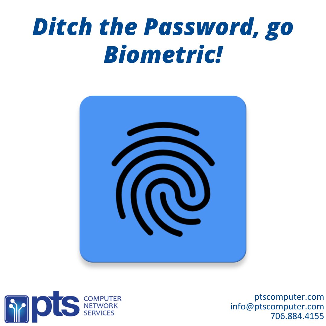 PTScomputer's tweet photo. Windows Hello & Apple TouchID are two popular biometric login options. For help with biometric security options for your company, contact PTS today. https://t.co/8nWsHiLz5Z
#TechTip #LaGrangeGA #NewnanGA #CarrolltonGA #SecureOurWorld https://t.co/Smf8Ng9qtX https://t.co/Yvv8D0mdfg