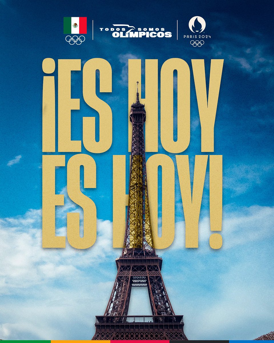 COM_Mexico's tweet photo. ¡Hoy es el gran día! 🌟🇲🇽 

Los #JuegosOlímpicos París 2024 comienzan y nuestros atletas están listos para dejarlo todo. ¡Apoyemos a México en esta increíble aventura olímpica! 

#TodosSomosOlímpicos #París2024 https://t.co/Ga90kQoJbO