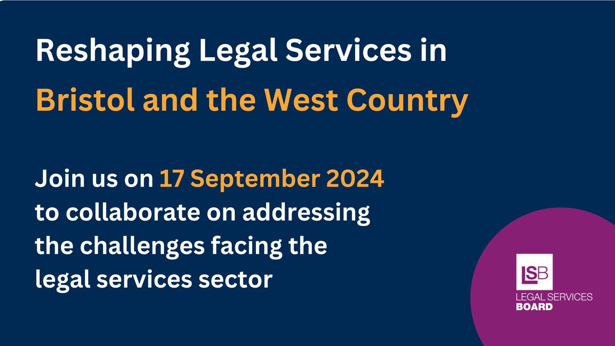 The event is open to lawyers, future lawyers, consumer groups, educators, researchers, advice agencies, innovators, tech companies, regulators &amp; representative bodies—anyone with a role in ensuring legal services meet the needs of society.

Join us: reshapinglegalservices.org.uk/2024/07/19/sta…