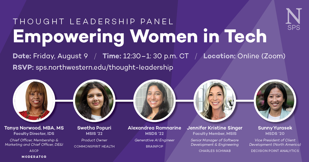 Northwestern School of Professional Studies (@northwesternsps) on Twitter photo What does the future look like for #WomenInTech? Join us for a thought leadership panel featuring faculty and <a href="/NUAlumni/">Northwestern Alumni</a>. Hear their perspectives on their work experiences and learn how to build supportive environments for the next generation of innovators. sps.northwestern.edu/thought-leader… What does the future look like for #WomenInTech? Join us for a thought leadership panel featuring faculty and <a href="/NUAlumni/">Northwestern Alumni</a>. Hear their perspectives on their work experiences and learn how to build supportive environments for the next generation of innovators. sps.northwestern.edu/thought-leader…