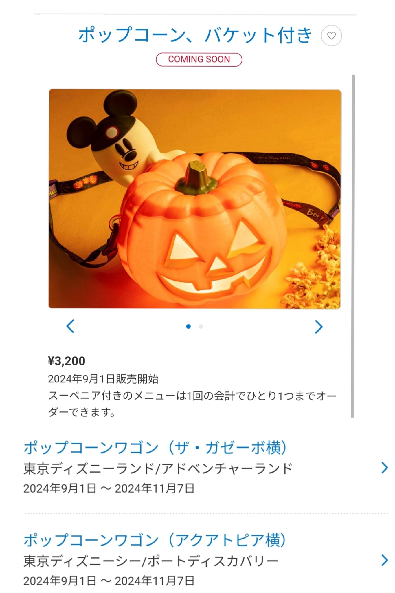ディズニーハロウィン2024ポップコーンバケット