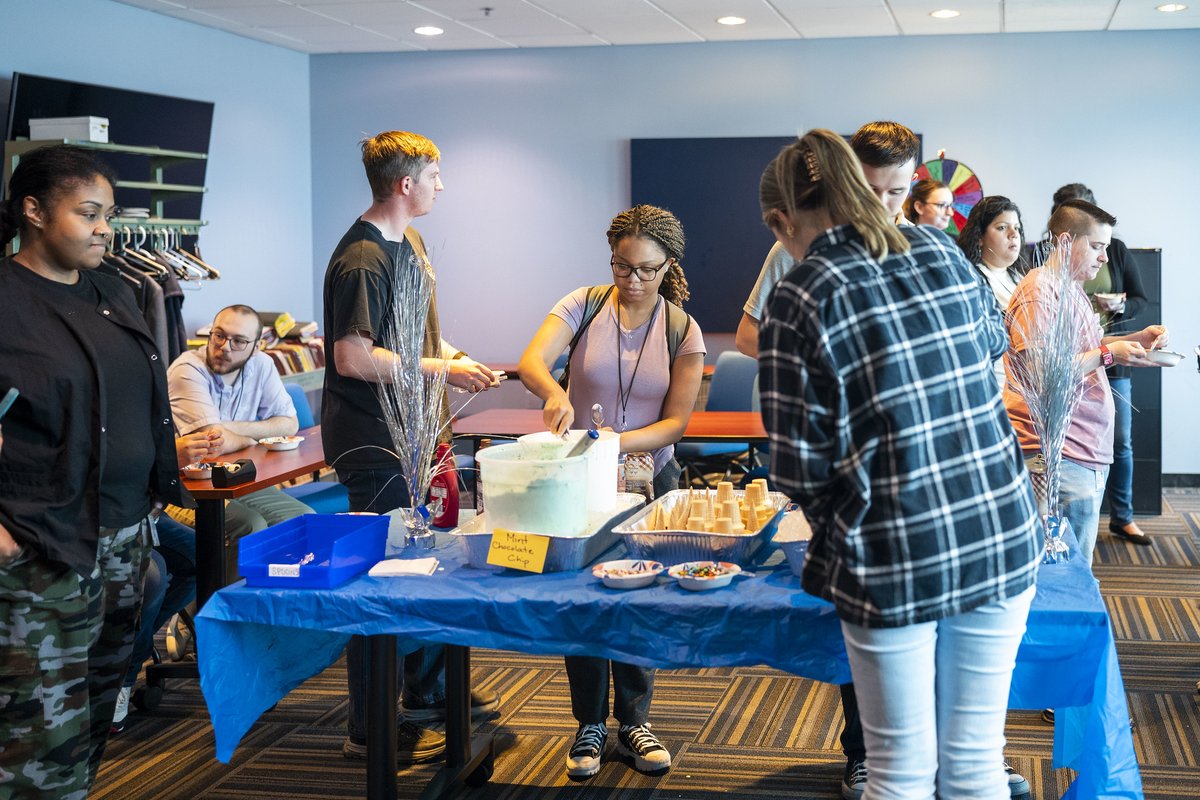 BaltimorePolice's tweet photo. On July 25, #BPDForensics hosted an ice cream social to thank their scientists and professional staff for all their hard work and dedication to the citizens of Baltimore. Attendees crafted their own ice cream creations from a variety of flavors and toppings and enjoyed a sweet treat.  What a cool way to end the week!