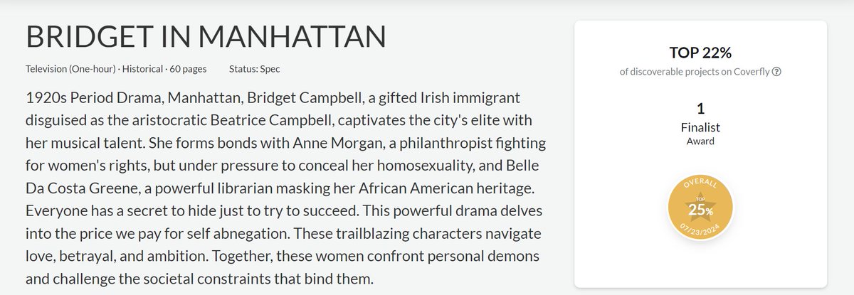 irelandwithlove's tweet image. @ImagineThisWFF Thank you so much. Delighted the TV series Pilot screenplay, “Bridget in Manhattan” has been selected as a semi-finalist at this year’s  Women’s Imagine This International Film
festival in NYC 
#madeinNI #IFTA bridgetinmanhattan.com