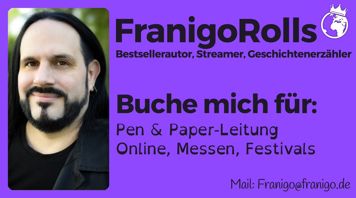Team Weltherrschaft (@teamwehe) on Twitter photo Du hast eine Pen & Paper-Idee, aber weißt nicht, wie du sie umsetzen sollst?
Terminsuche, Overlays & Co sind dir zu viel?
Dann empfehlen wir: Buche einen Bestsellerautor, der das alles mit dir plant & dir lästige Dinge abnimmt.
Gibt’s nicht? Gibt’s doch!
👉 <a href="/FranigoRolls/">FranigoRolls ❗überall anders, nicht mehr hier❗</a> Du hast eine Pen & Paper-Idee, aber weißt nicht, wie du sie umsetzen sollst?
Terminsuche, Overlays & Co sind dir zu viel?
Dann empfehlen wir: Buche einen Bestsellerautor, der das alles mit dir plant & dir lästige Dinge abnimmt.
Gibt’s nicht? Gibt’s doch!
👉 <a href="/FranigoRolls/">FranigoRolls ❗überall anders, nicht mehr hier❗</a>
