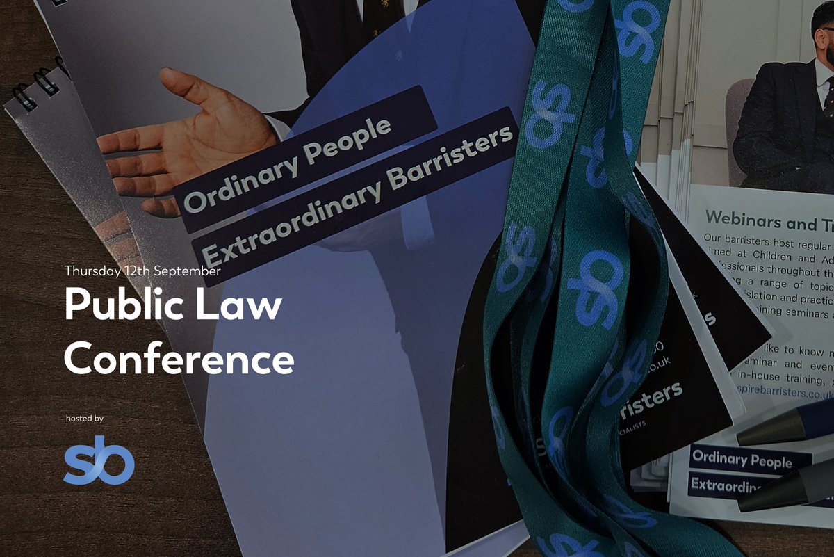 SpireBarristers's tweet image. ** Save the Date **

📅 Thursday 12th September
🎓 Spire Barristers' annual Public Law Conference.
📖 Conference schedule and booking details to follow...

#publiclaw #CourtOfProtection #DOLS #SEND #CareFees #AdultSocialCare
#conference #legalevents