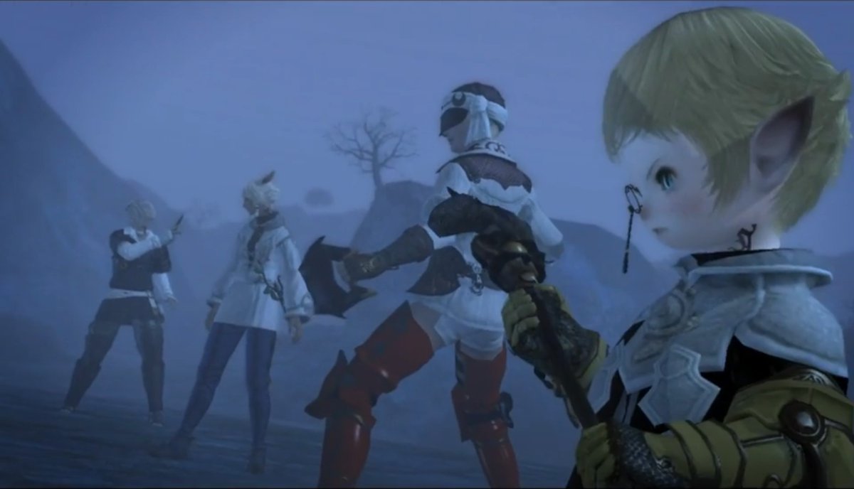 Boncra's tweet photo. #FF14 
そしてこれは†FF14でゲーム内のあらすじで「冒険を始めたころに出会った旅人たち」と呼称されていたシャーレアンの賢人たち
対峙するのは低い声の英語しか喋れなかったガイウスヴァンヴァエサル https://t.co/T2fQmCh8YJ