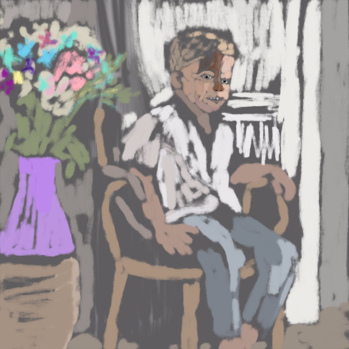 lapasiegac's tweet photo. “Boy sitting on a chair(study)”, 2024

#art #nft #BlackLivesMatter  
#boy #lapasiega https://t.co/tnNTJVXxsx