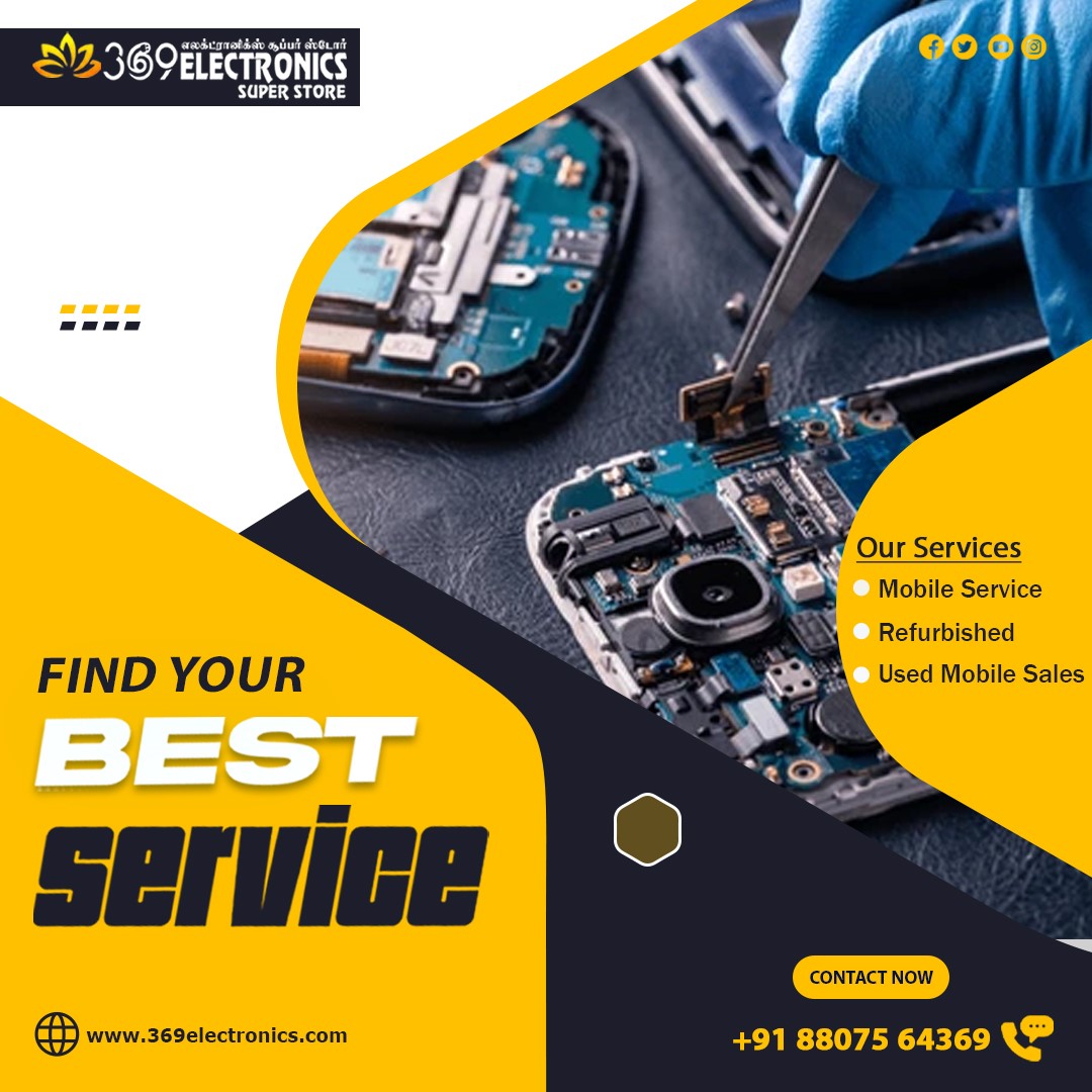 369Electronics's tweet image. 369 Electronics
*
*
📷 Find Your Best Service
*
*
Our Services :
📷 Mobile Sales
📷 Service
📷 Refurbished
📷 Used Mobile Sales
*
*
📷For More Details Call us : +91 88075 64369
*
*
#mobilesales #TechDeals #pcsales #laptopdeals #gamingpc
#workstation #desktopdeals #TechSales