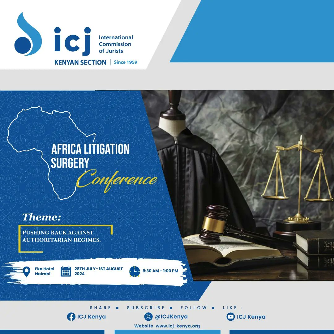 ICJKenya's tweet photo. The Africa Litigation Surgery Conference embodies the relentless pursuit of justice, empowering us to confront authoritarianism and defend the rights of our people. #ALSConference #ICJKenya https://t.co/4uce9iGyHO