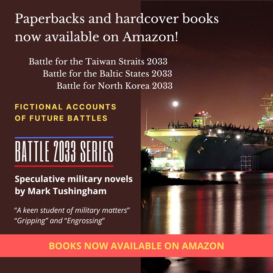 Mark_Tushingham's tweet photo. Speculative military fiction right out of today’s news. Paperback now available Amazon! 4 stars.

#NorthKorea #NATO #USAF #USArmy #militaryhistory #airforceacademy #alternativehistory #Taiwan #USNavy #Estonia #USMC #militarystrategy #Navy #UkraineWarNews #futuremilitary https://t.co/NbgxgDk2nX