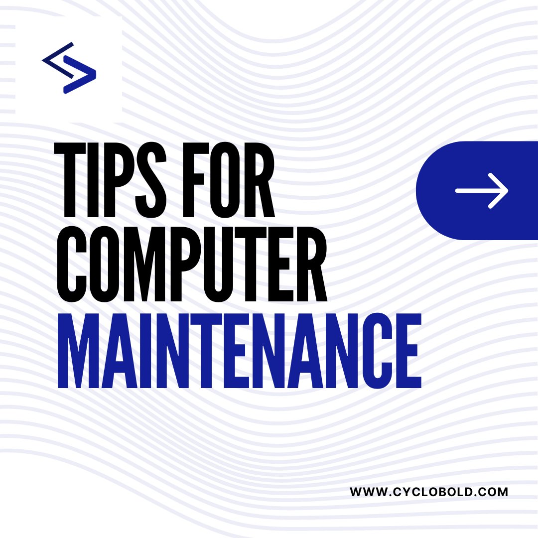 cyclobold's tweet image. Regularly update your software and clean your hardware to keep your computer running smoothly and efficiently.
I hope this helps!

#Ridewithcyclobold #TechTips #ComputerMaintenance #StayEfficient #maintenancetips