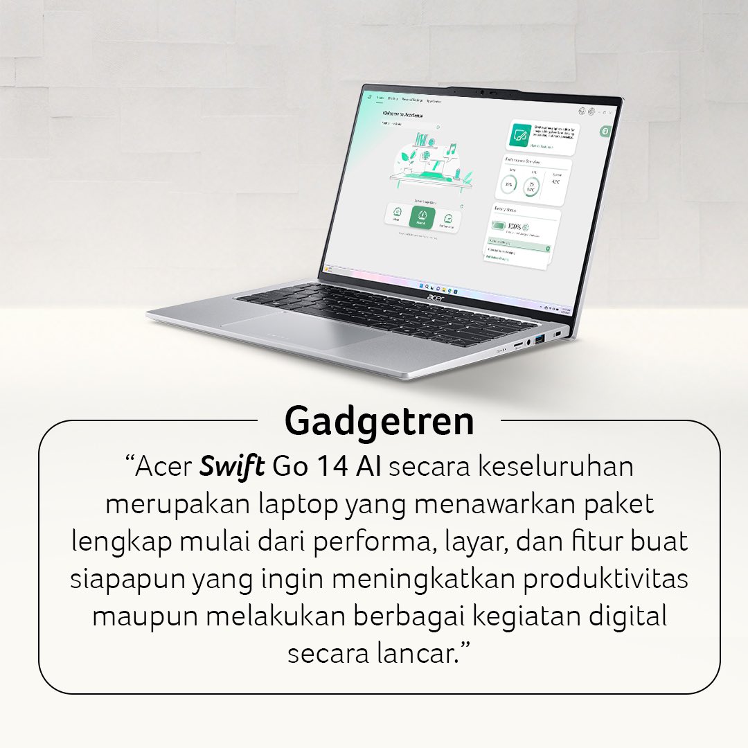 acerID's tweet image. Ini dia kata teman Acer tentang Swift Go 14 AI!
Mau tau review dari temen-temen Acer seperti apa?
Slide ke kanan aja yuk!
Swift Anytime Anywhere dengan Swift Go 14 AI! Cek info selengkapnya di acerid.com/swiftgoai
#SwiftGo14AI #ReviewLaptop #AcerID
