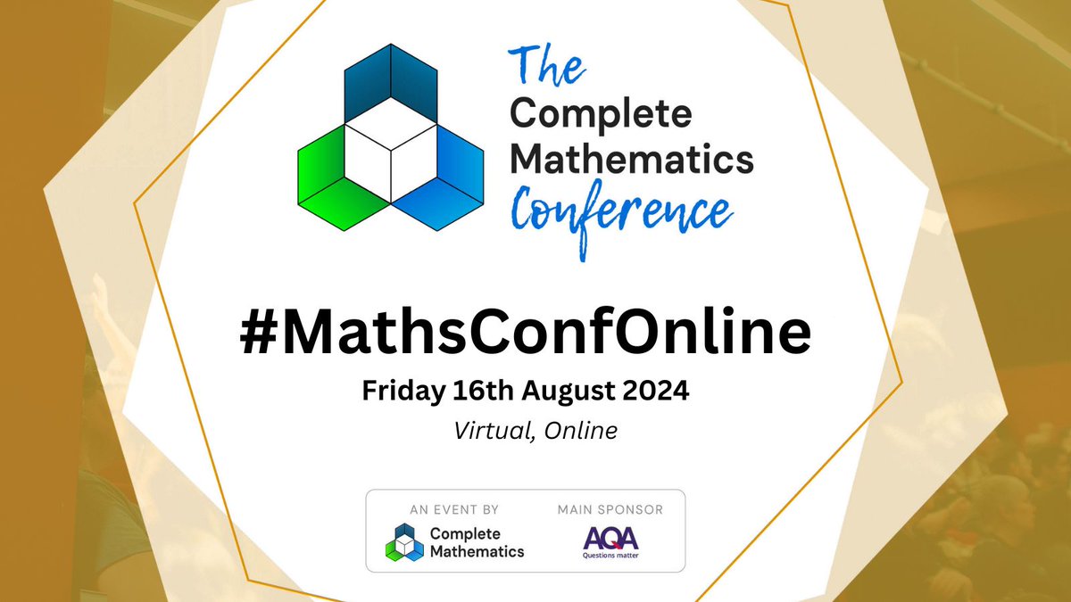 📢#MathsConfOnline is three weeks away! 
Don’t miss out – secure your ticket now: just £5 for hours of inspirational mathematics CPD 🌟 👉completemaths.com/home/community…