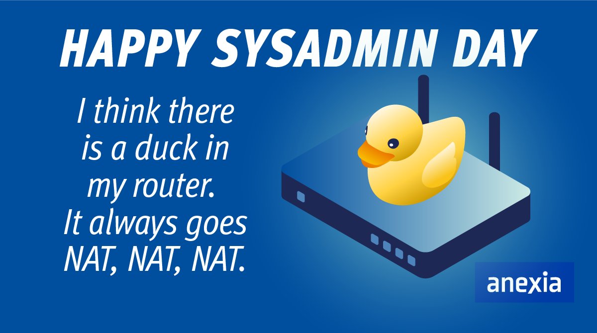 _ANEXIA's tweet photo. Where would IT be without our Sysadmins? We're sure it'd be a world of chaos. Thank you for your tireless work. We're glad you exist. 💙 Happy Sysadmin Appreciation Day! 🎉 #sysadminday #sysadmin #sysadminappreciationday https://t.co/V3PzpfGlJO