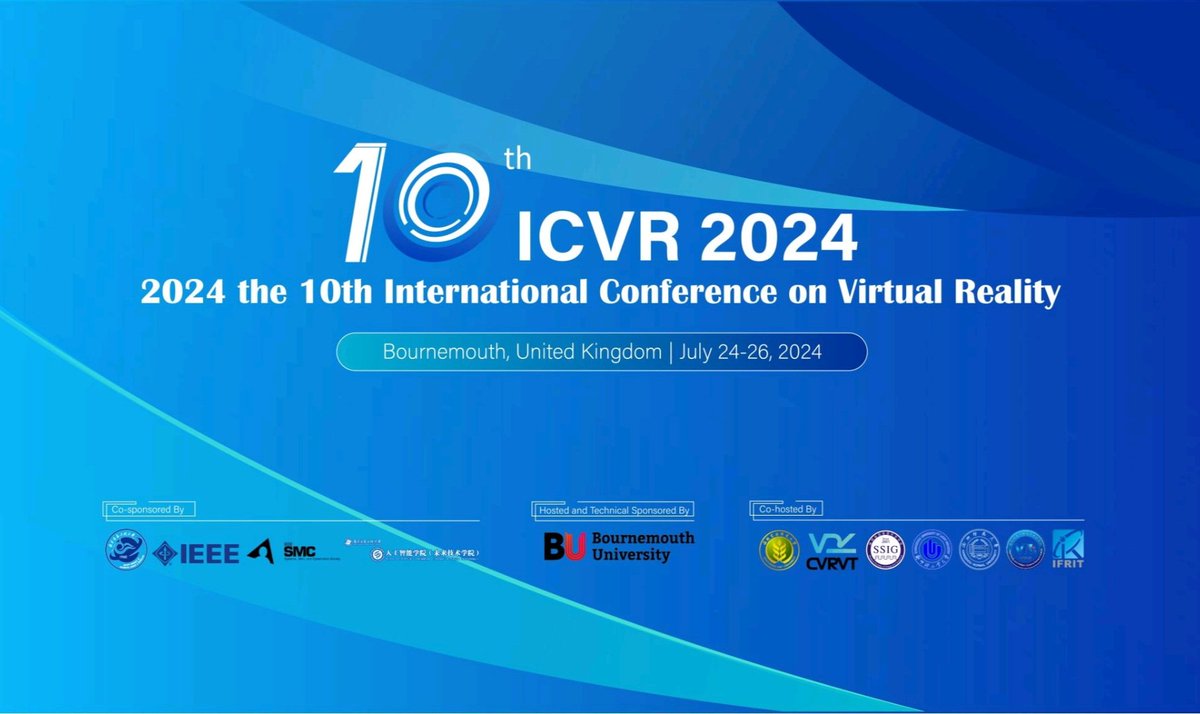 A pleasure to present a paper and chair a session at the 10th Annual International Conference on Virtual Reality (ICVR 2024), hosted by <a href="/bournemouthuni/">Bournemouth Uni</a>, UK.

#ICVR2024