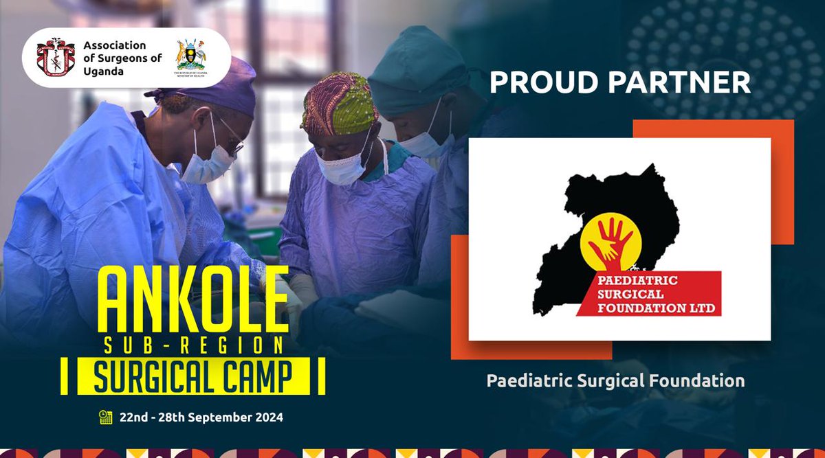 ASOU_Official's tweet photo. We shall offer Paediatric, Orthopedic, Plastics, &amp; Neuro-surgical services in the Ankole Sub-region Surgical Camp(22nd - 28th Sept 2024). Thank you our partners for the commitment towards the success of this https://t.co/m8MDs9zrSS sponsor, checkout  https://t.co/9JzFDjVjQb https://t.co/1aToPfpbud