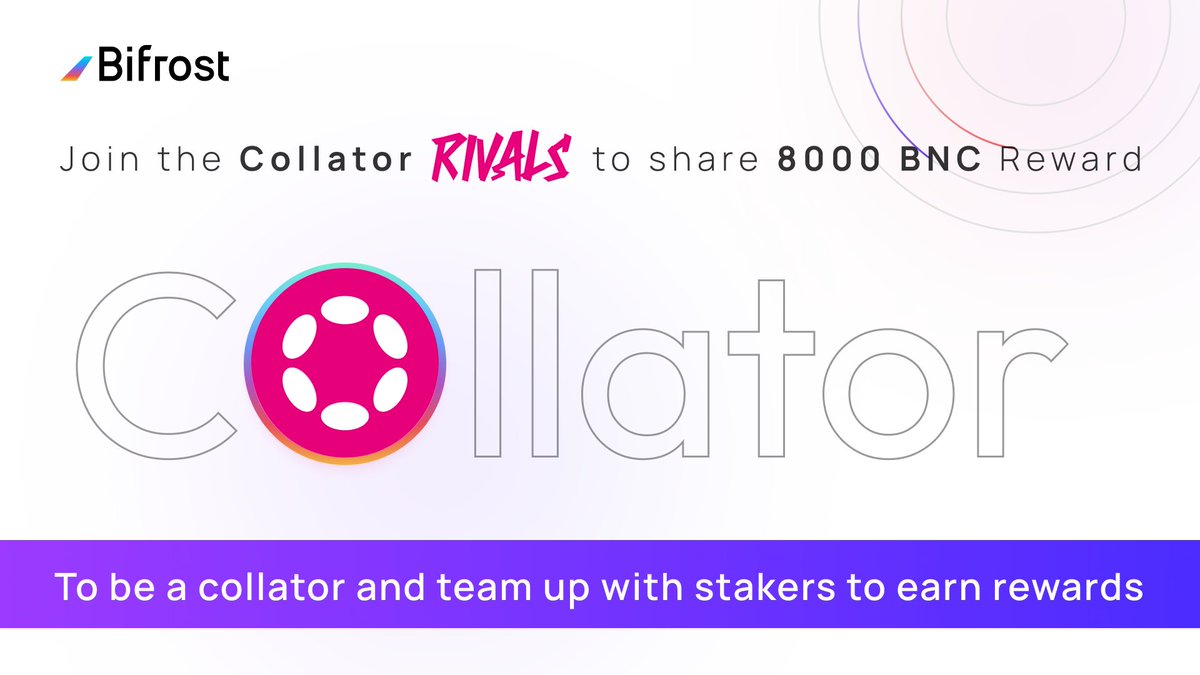 🚀 Join the Bifrost <a href="/Polkadot/">Polkadot</a> Collator Rivals event and team up with stakers to share $BNC!

We're migrating Bifrost's main operations from Kusama to Polkadot and launching a public testing event with 8,000 BNC rewards! 🧵
bifrost.io/blog/join-bifr…