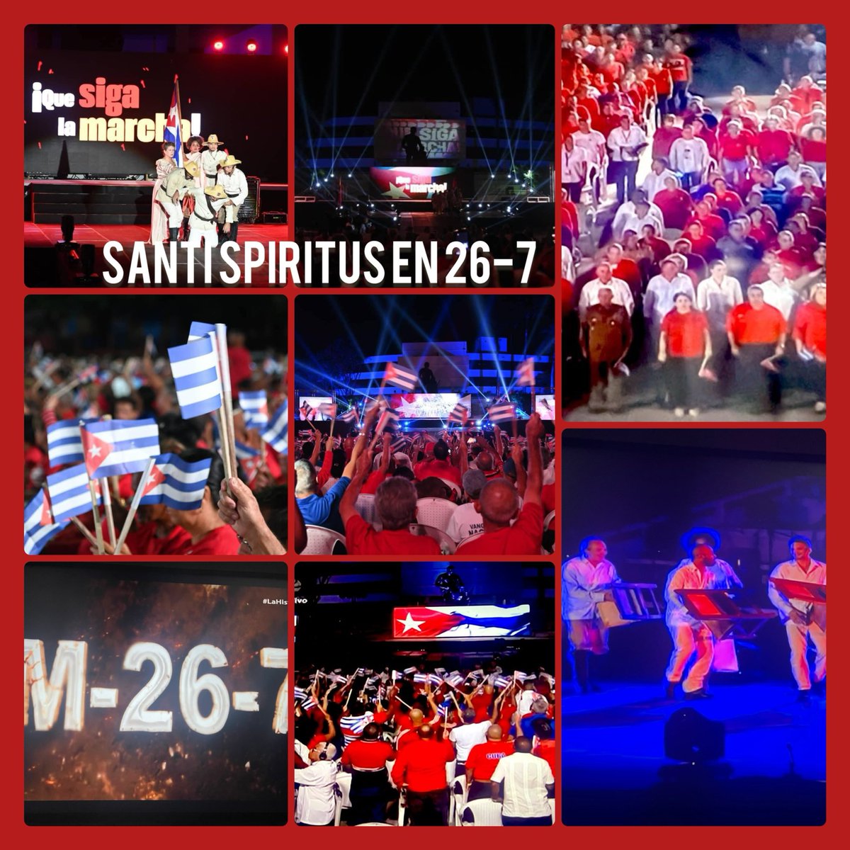 #SanctiSpíritusEn26. Felicidades al pueblo que conquistó la sede con trabajo, constancia y resultados. Junto a #RaúlCastroy <a href="/DiazCanelB/">Miguel Díaz-Canel Bermúdez</a>  Presidente de #Cuba y otros héroes de la Generación del Centenario, se celebra el 71 aniversario del #Moncada

#LaHistoriaPorAsalto 🇨🇺